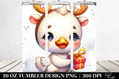 Watercolor Swan with Reindeer Horns, Transparent 20 Oz Product Image 2