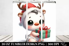 Watercolor Swan with Reindeer Horns, Transparent 20 Oz Product Image 2