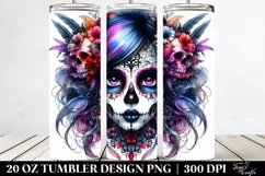 Vibrant Gothic Girl with Diamond Coquette Bow | 20 oz Product Image 2