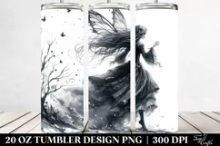 Whimsical Gothic Fairy in Watercolor Clipart Product Image 2