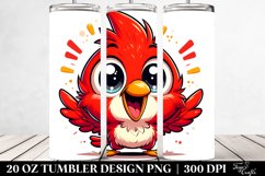 Colorful Baby Cardinal Cartoon | 20 Oz Tumbler Product Image 2