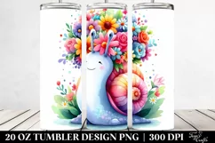 Cartoon Snail Flower Crown | 20 oz Tumbler Product Image 2