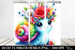 a Vibrant Flower Crown Snail | 20 oz Tumbler Product Image 2
