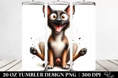 Malinois Watercolor Crazy Looking | 20 oz Tumbler Product Image 2