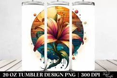 Abstract Stained Lily Watercolor | 20 oz Tumbler Product Image 2