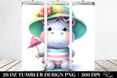 Cute Baby Hippo Watercolor | 20 oz Tumbler Product Image 2