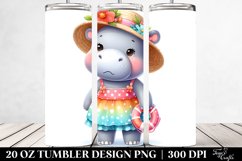 Cute Baby Hippo Watercolor | 20 oz Tumbler Product Image 2