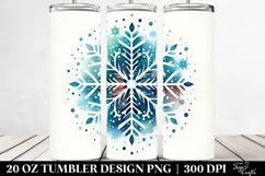 Vibrant Christmas Snowflake Watercolor | 20 oz Tumbler Product Image 2
