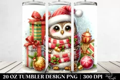 Cute Owl with Christmas Presents, 20 Oz Tumbler Product Image 2