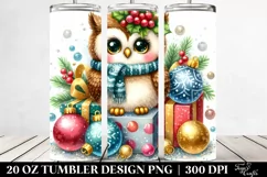 Cute Owl with Christmas Presents, 20 Oz Tumbler Product Image 2