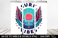 Summer Illustration with Surf Vibes | 20 oz Tumbler Product Image 2