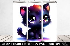 Cute Baby Black Cat Drawing | 20 oz Tumbler Product Image 2