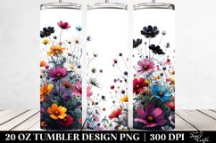 watercolor wildflowers with vibrant black body | 20 oz Product Image 2