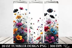 watercolor wildflowers with vibrant black body | 20 oz Product Image 2