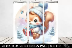Cute Baby Squirrel Winter Clothes | 20 oz Tumbler Product Image 2