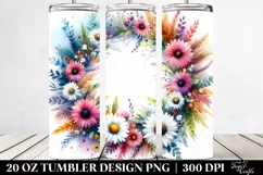 Vibrant Wreath with Daisies | 20 Oz Tumbler Product Image 2
