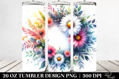 Vibrant Wreath with Daisies | 20 Oz Tumbler Product Image 2