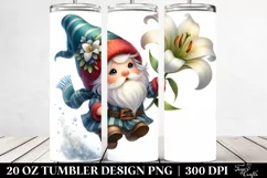 Cute Gnome with Lily | 20 Oz Tumbler Product Image 2