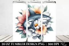 Shark Sleeping in Flower 20 Oz Tumbler Product Image 2