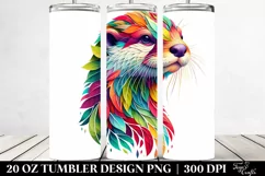 Vibrant Watercolor Otter Frame. 20 oz Tumbler Design Product Image 2