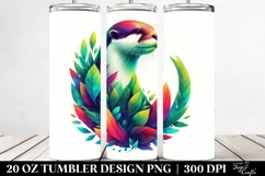 Abstract Otter Leaves. 20 Oz Tumbler Design Product Image 2