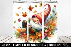 Colorful Gnome Autumn Leaves | 20 oz Tumbler Product Image 2