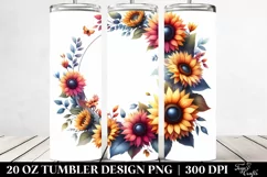 Vibrant Floral Frame with Sunflower Petals | 20 oz Tumbler Product Image 2