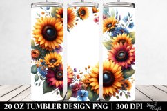 Vibrant Floral Frame with Sunflower Petals | 20 oz Tumbler Product Image 2