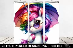 Cool Baby Unicorn, Transparent 20 Oz Tumbler Product Image 2