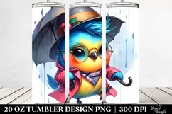 Cute Baby Bird with Raincoat | 20 oz Tumbler Product Image 2
