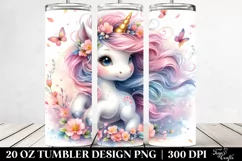 Pastel Baby Unicorn | 20 Oz Tumbler Product Image 2