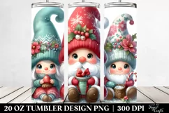 Cute Watercolor Christmas Gnomes Clipart Product Image 2