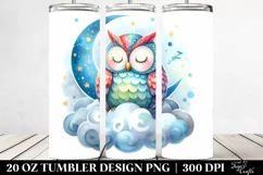 Colorful Owl Sleeping on a Cloud | 20 Oz Tumbler Product Image 2