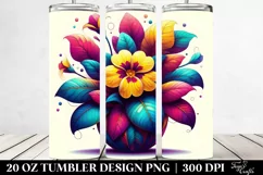 Colorful Abstract Primrose Pot | 20 Oz Tumbler Product Image 2