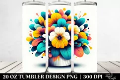 Abstract Colorful Primrose Pot | 20 Oz Tumbler Product Image 2