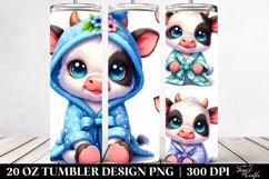 Cute Baby Cow in Bath Robe 20 Oz Tumbler Product Image 2