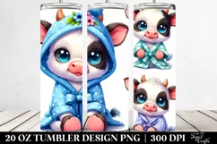 Cute Baby Cow in Bath Robe 20 Oz Tumbler Product Image 2