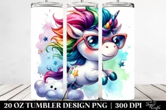 Jumping Cute Unicorn 20 Oz Tumbler Product Image 2