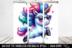 Jumping Cute Unicorn 20 Oz Tumbler Product Image 2