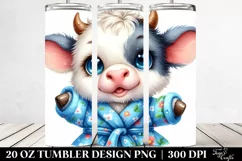 Smiling Baby Cow in Bath Robe 20 Oz Tumbler Product Image 2