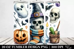 Funny Halloween Clipart, Skull 20 Oz Tumbler Product Image 2