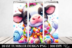Smiling Baby Cow in Bath Robe 20 Oz Tumbler Product Image 2