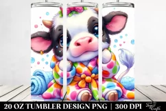 Smiling Baby Cow in Bath Robe 20 Oz Tumbler Product Image 2
