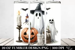 Watercolor Halloween Candle 20 Oz Tumbler Product Image 2