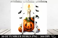 Watercolor Halloween Candle 20 Oz Tumbler Product Image 2