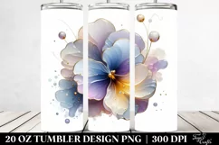 Abstract Pastel Pansy 20 Oz Tumbler Product Image 2