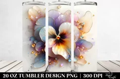 Abstract Pastel Pansy 20 Oz Tumbler Product Image 2