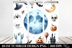 Watercolor Halloween Moon 20 Oz Tumbler Product Image 2