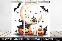 Watercolor Halloween Moon 20 Oz Tumbler Product Image 2
