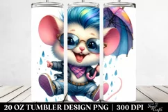 Watercolor Vibrant Baby Mouse 20 Oz Tumbler Product Image 2